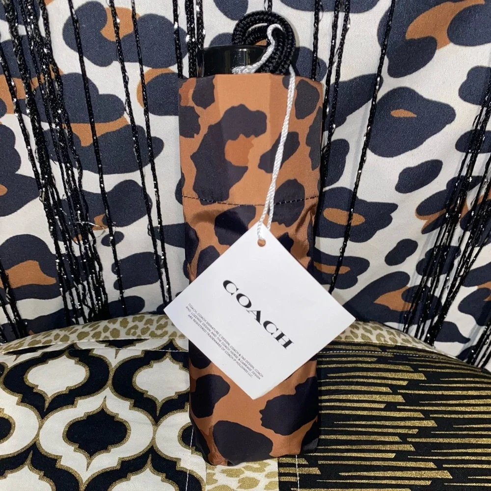 COACH UV PROTECTION UMBRELLA N LEOPARD PRINT